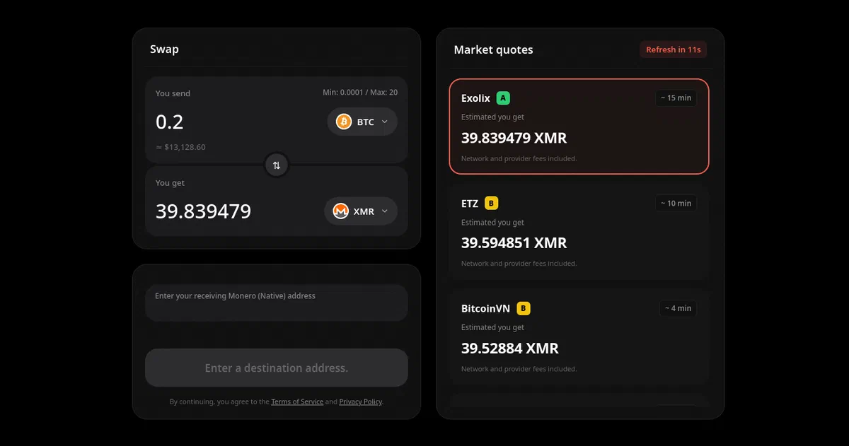 Arpokrat Swap: exchange your cryptocurrencies without leaving a trace