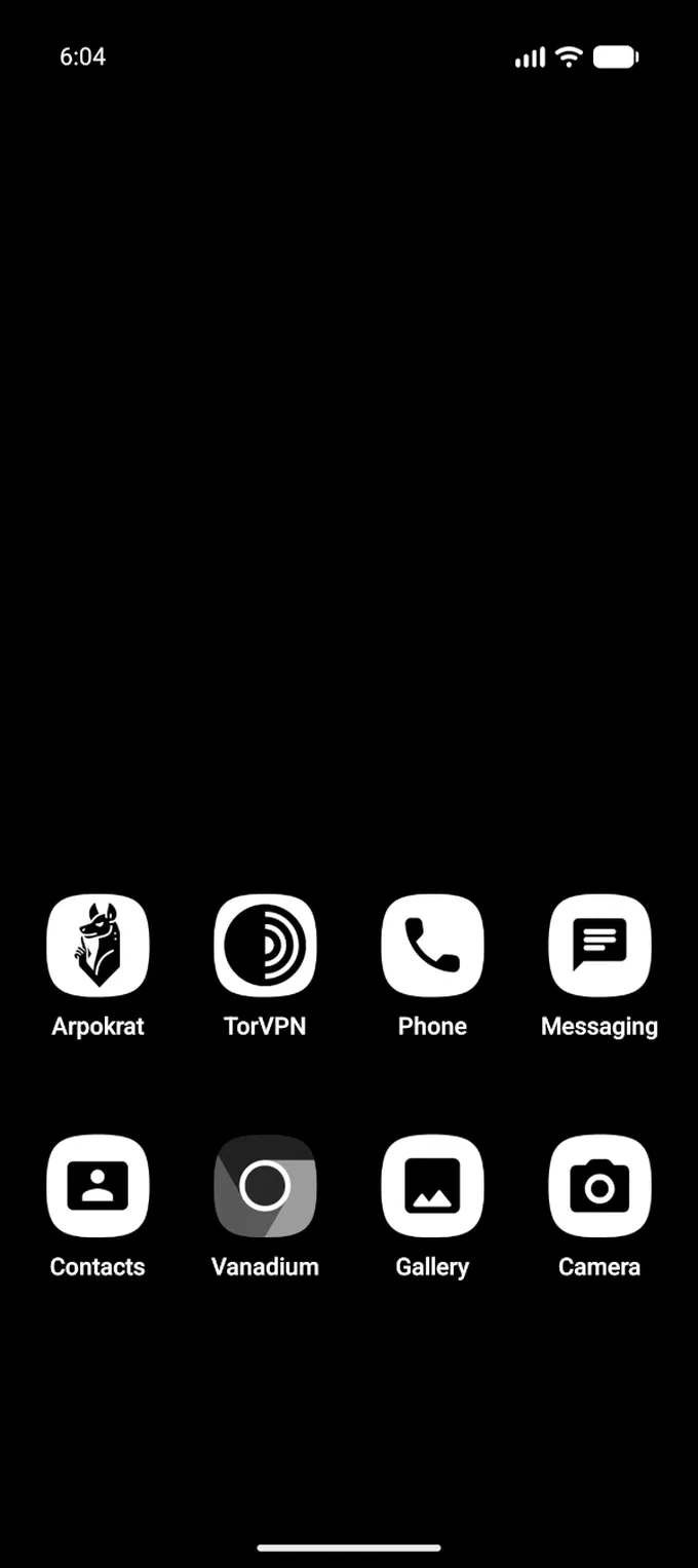 The ArpokratOS home screen